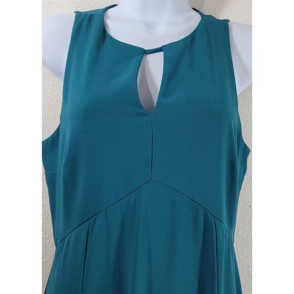 Everly Teal Green Sleeveless Keyhole Neck Evening Maxi Dress Medium Lightweight - Picture 2 of 5